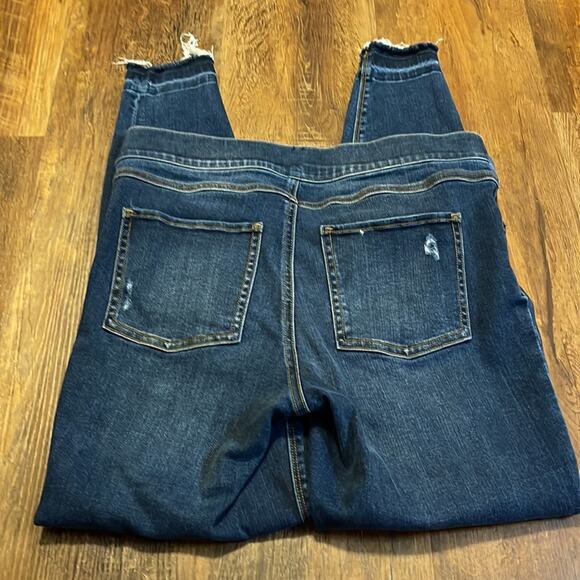 SPANX Distressed Raw Hem Blue Jeans Women’s Size Medium - Picture 3 of 5